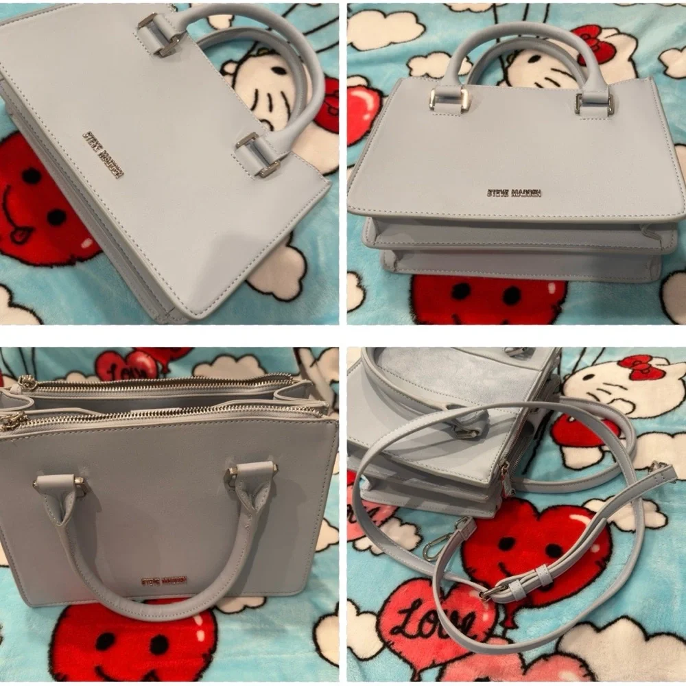 Steve Madden Baby Blue Satchel with Removable Longer Strap